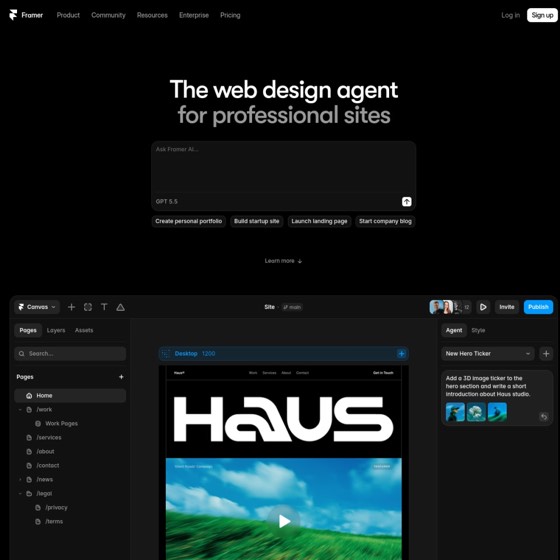 A studio site we built