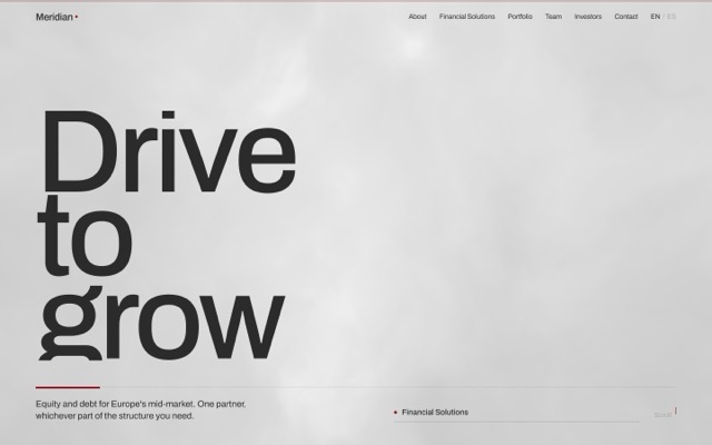 Die Website einer Investmentgesellschaft aus unserer Hand, auf einem Desktop-Bildschirm.